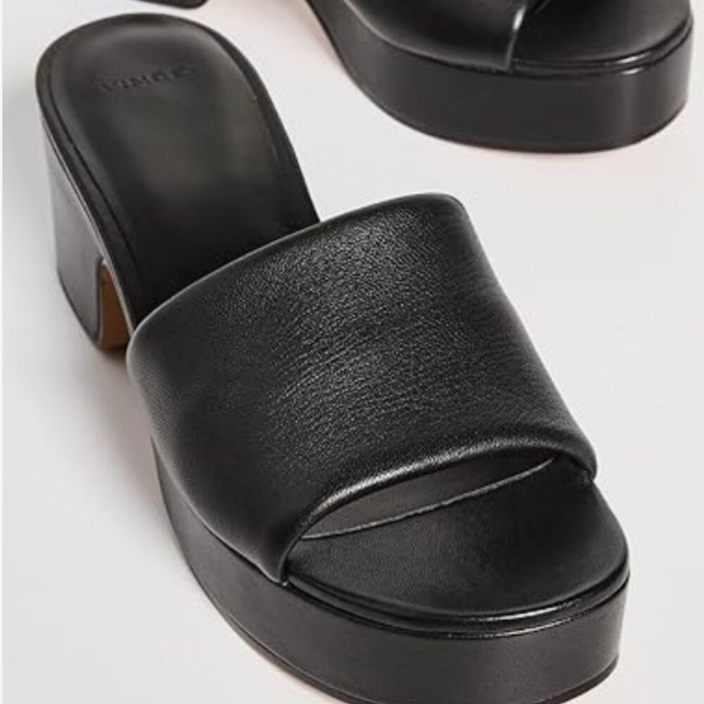 Vince Black Platform Women's Shoes Size 5.5